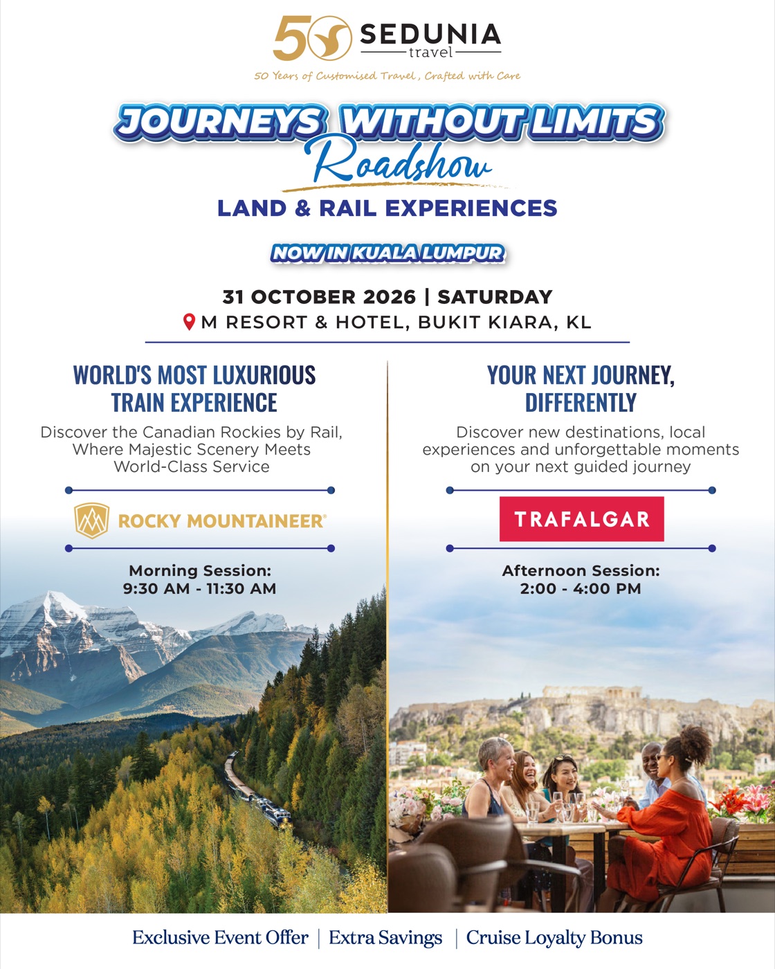 Journeys Without Limits Roadshow: Land & Rail Experiences, Saturday, 31 October 2026