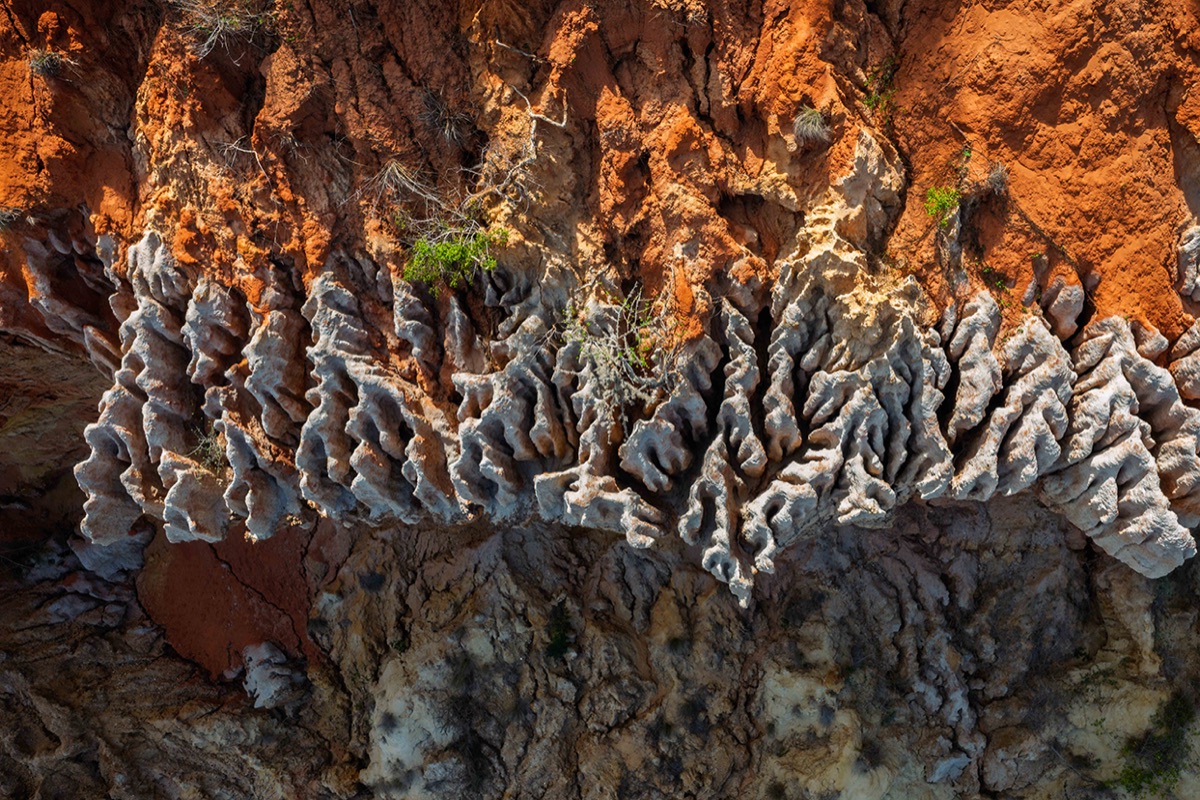 Dramatic eroded cliffs near Luanda, Angola, seen from above