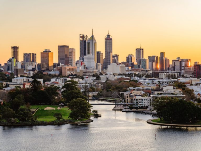 Perth City Skyline at Sunset