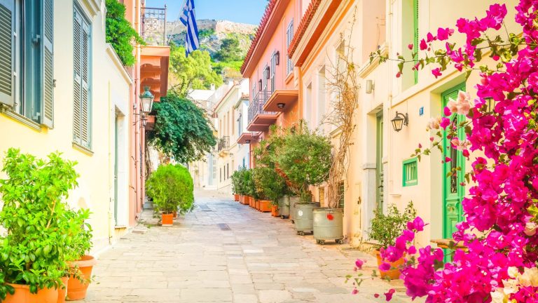 Colorful Street in Athens'