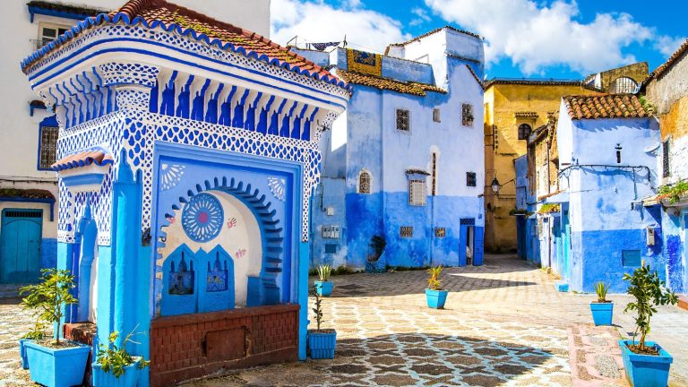 Vibrant Blue Alleyway in Chefchaouen