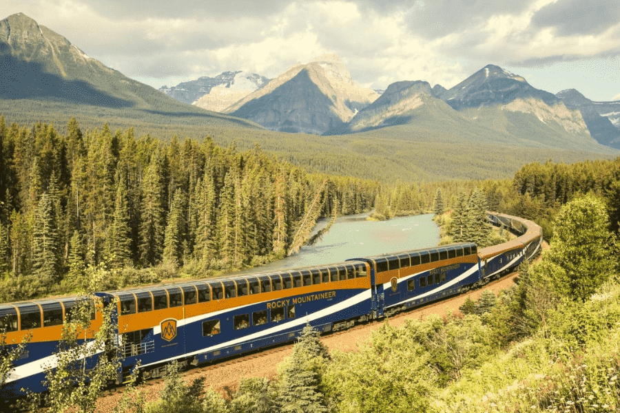 Train Winding with Mountainous