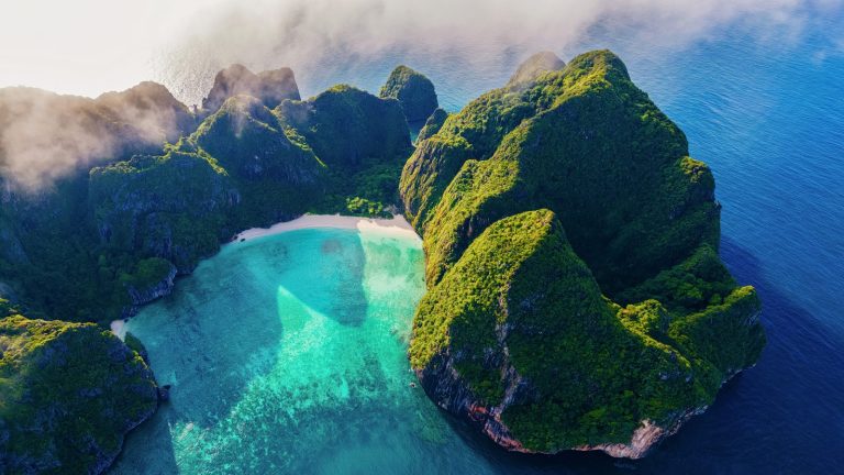 Aerial View of Tropical Island