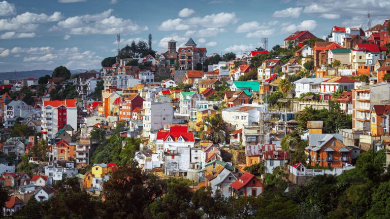 Colorful Hillside Cityscape