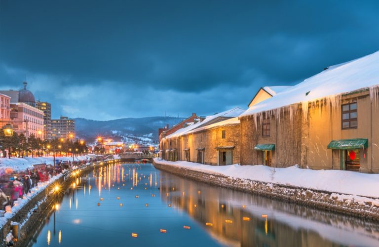 Snowy canal scene