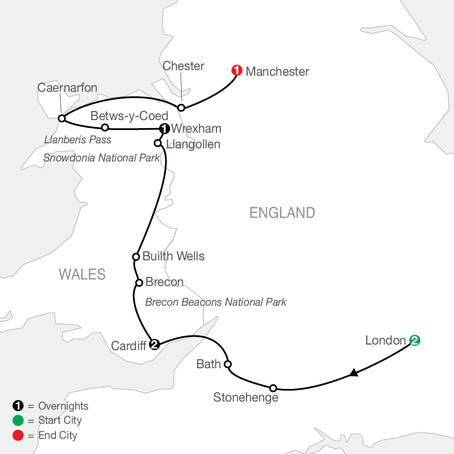 7D6N Welsh Escape With London (KAWX)
